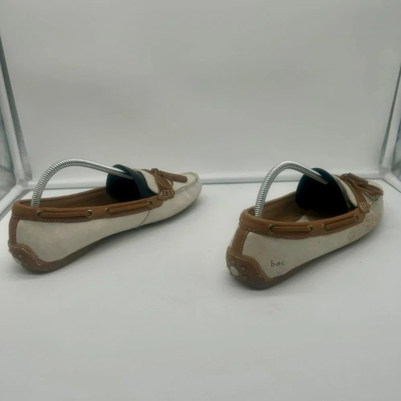 BOC Born Concept Alena Loafer Flat Shoe Women 10 White Leather Driving Moccasin - Picture 7 of 12